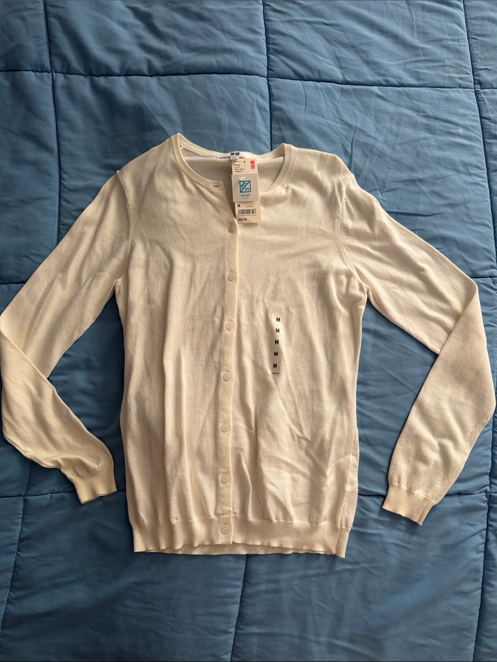 Classic Women's Crewneck Cardigan Sweater - off white